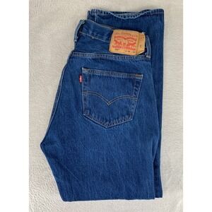 Levis 501 Jeans Mens 34x28* Blue Straight Leg Button Fly Denim Pants